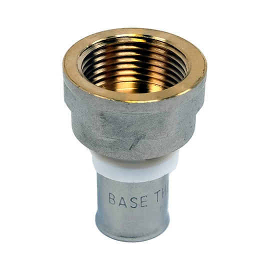 BASE PRESS-TH/U ötrétegű csatlakozó, belső menetes, BM, 16 x 3/4" , réz