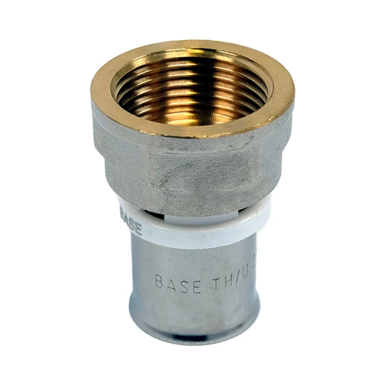BASE PRESS-TH/U ötrétegű csatlakozó, belső menetes, BM, 25 x 3/4" , réz