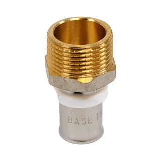 BASE PRESS-TH/U ötrétegű csatlakozó, külső menetes, KM, 20 x 3/4" , réz