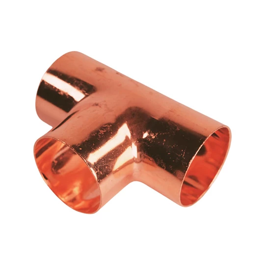 BASE forrasztható réz T-idom, egál, 54 mm