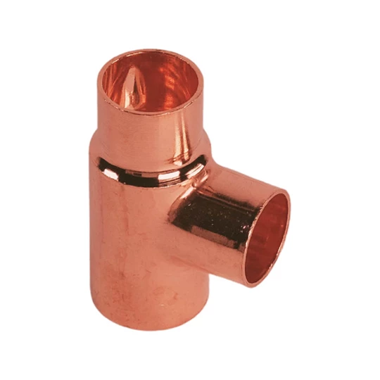 BASE forrasztható réz T-idom, szűkített, 18 - 15 - 15 mm