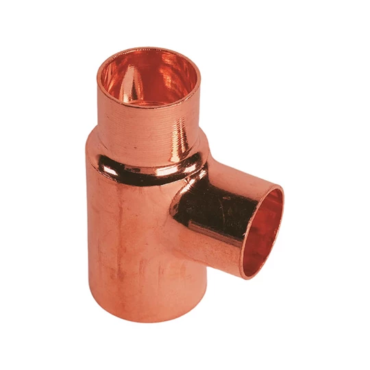 BASE forrasztható réz T-idom, szűkített, 28 - 22 - 22 mm