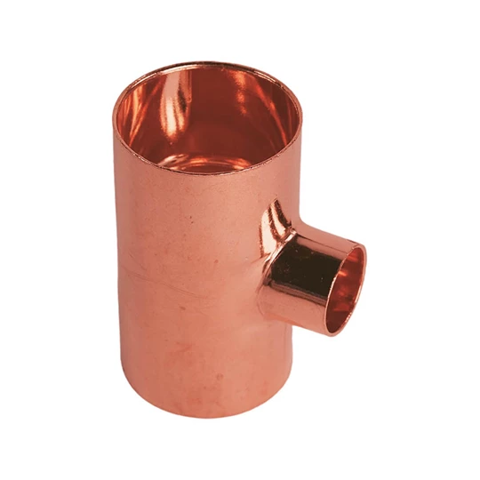 BASE forrasztható réz T-idom, szűkített, 35 - 18 - 35 mm