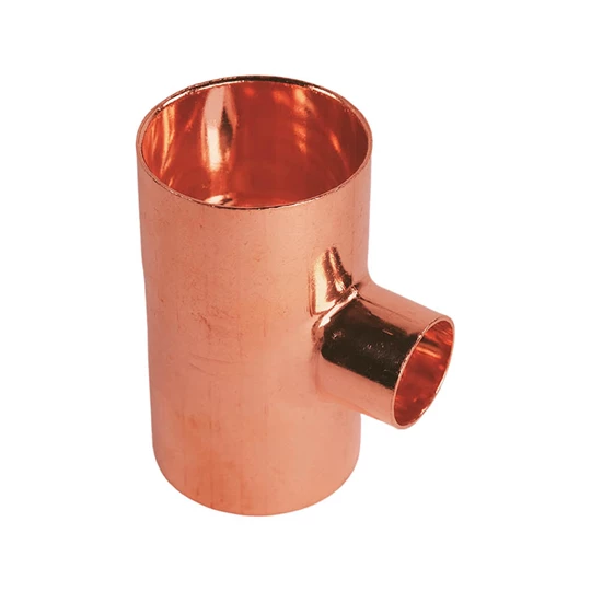 BASE forrasztható réz T-idom, szűkített, 42 - 22 - 42 mm