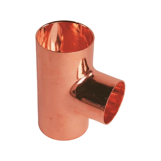 BASE forrasztható réz T-idom, szűkített, 42 - 35 - 42 mm