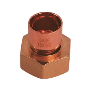 BASE forrasztható réz hollander idom (félhollandi), egyenes, 15 mm - 1/2"