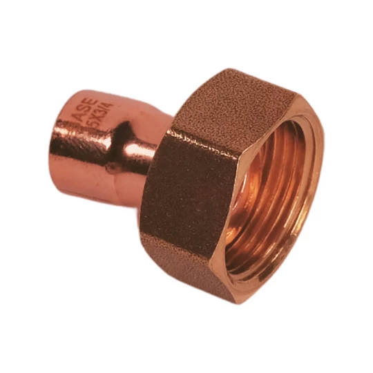 BASE forrasztható réz hollander idom (félhollandi), egyenes, 15 mm - 3/4"