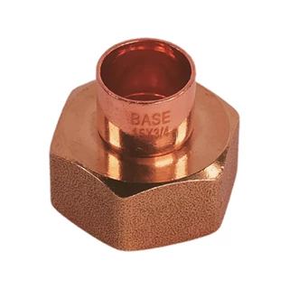 BASE forrasztható réz hollander idom (félhollandi), egyenes, 15 mm - 3/4"