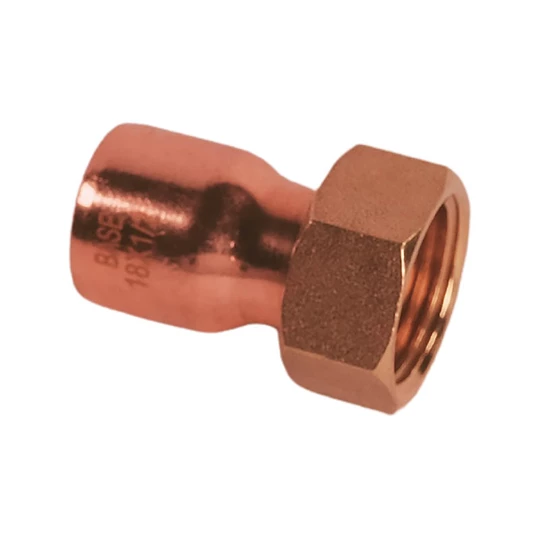 BASE forrasztható réz hollander idom (félhollandi), egyenes, 18 mm - 1/2"