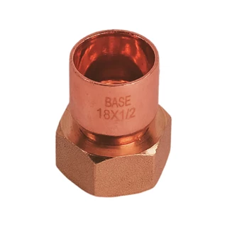 BASE forrasztható réz hollander idom (félhollandi), egyenes, 18 mm - 1/2"