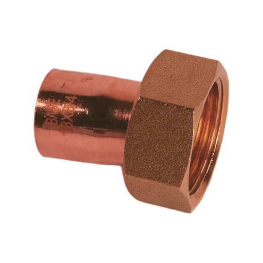 BASE forrasztható réz hollander idom (félhollandi), egyenes, 18 mm - 3/4"