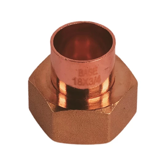 BASE forrasztható réz hollander idom (félhollandi), egyenes, 18 mm - 3/4"