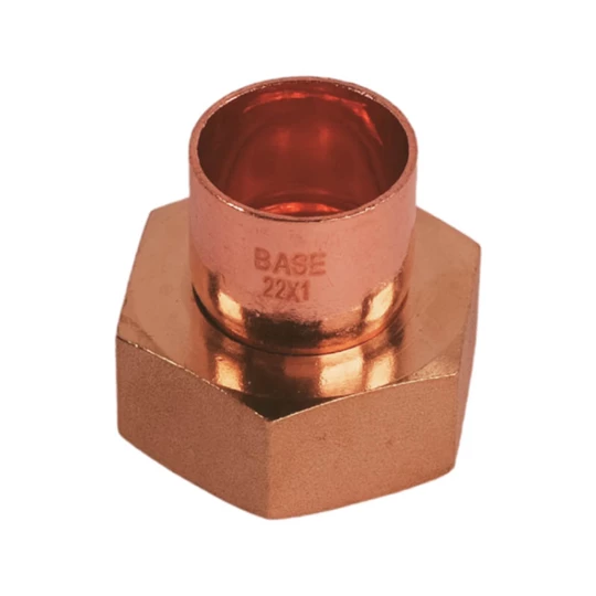 BASE forrasztható réz hollander idom (félhollandi), egyenes, 22 mm - 1"