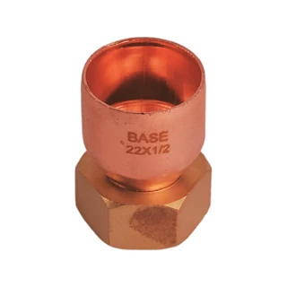BASE forrasztható réz hollander idom (félhollandi), egyenes, 22 mm - 1/2"
