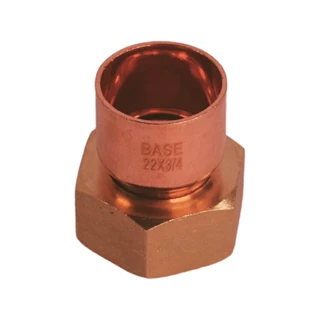 BASE forrasztható réz hollander idom (félhollandi), egyenes, 22 mm - 3/4"