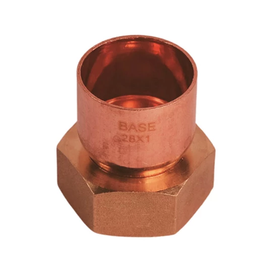 BASE forrasztható réz hollander idom (félhollandi), egyenes, 28 mm - 1"