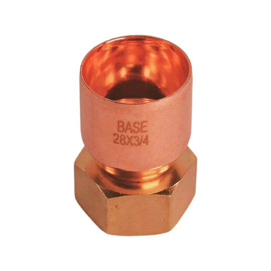 BASE forrasztható réz hollander idom (félhollandi), egyenes, 28 mm - 3/4"