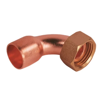 BASE forrasztható réz hollander idom (könyök hollandi), sarok, 22 mm - 1"
