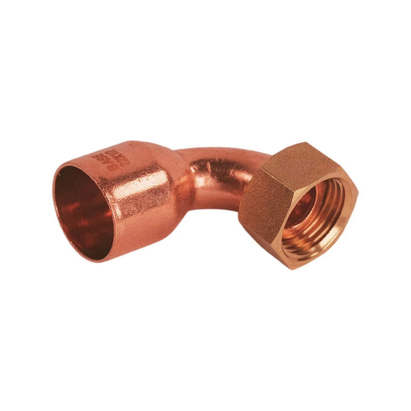 BASE forrasztható réz hollander idom (könyök félhollandi), sarok, 22 mm - 1/2"