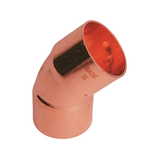 BASE forrasztható réz ív idom 45°, BB, 35 mm