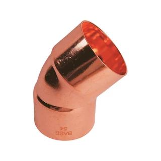 BASE forrasztható réz ív idom 45°, BB, 54 mm