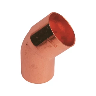 BASE forrasztható réz ív idom 45°, KB, 35 mm