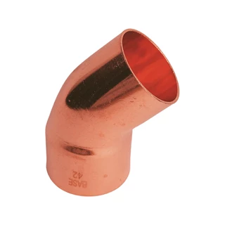 BASE forrasztható réz ív idom 45°, KB, 42 mm