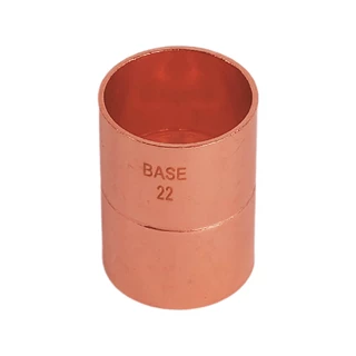 BASE forrasztható réz karmantyú idom, 22 mm