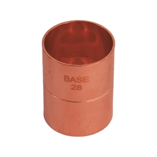 BASE forrasztható réz karmantyú idom, 28 mm