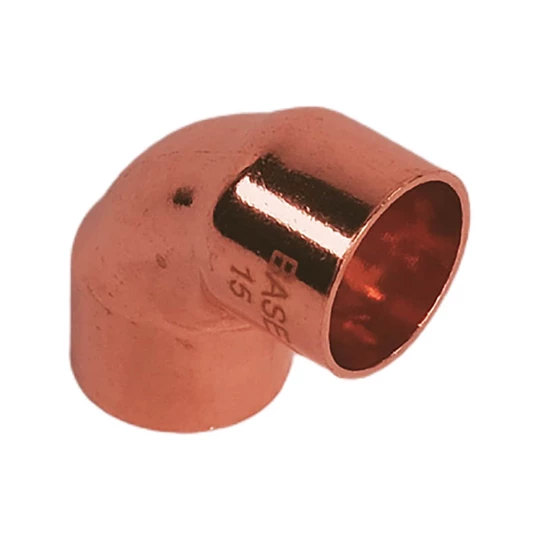 BASE forrasztható réz könyök idom 90°, BB, 15 mm