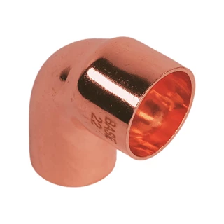 BASE forrasztható réz könyök idom 90°, KB, 22 mm