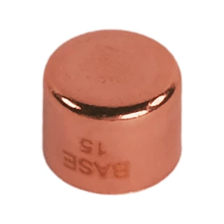 BASE forrasztható réz kupak idom, 15 mm