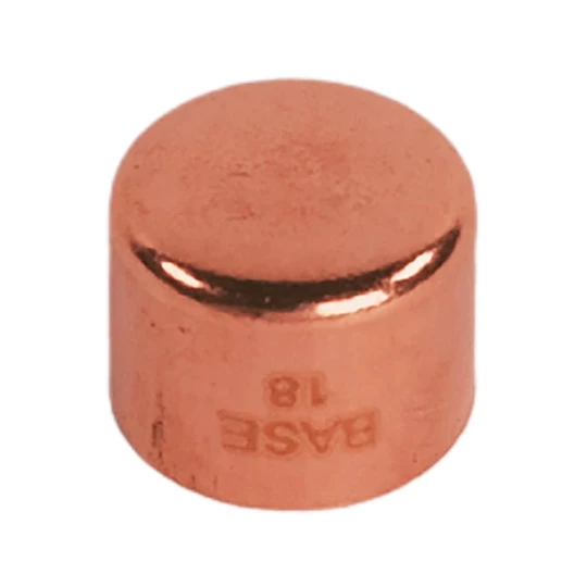 BASE forrasztható réz kupak idom, 18 mm