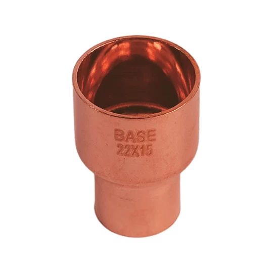 BASE forrasztható réz szűkítő idom, 22 - 15 mm, BB