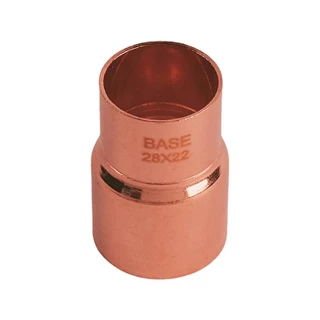 BASE forrasztható réz szűkítő idom, 28 - 22 mm, KB