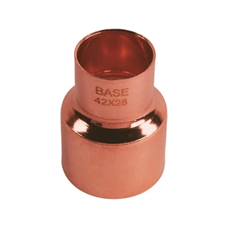 BASE forrasztható réz szűkítő idom, 42 - 28 mm, KB