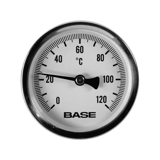 BASE hőmérő, 0-120°C-ig, 63 mm, 1/2" -os hátsó csatlakozással