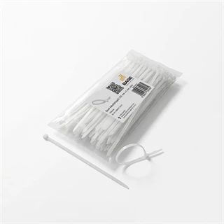 BASE kábelkötegelő 200 mm x 5 mm, fehér, 100 db/csomag