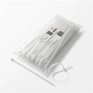 BASE kábelkötegelő 250 mm x 5 mm, fehér, 100 db/csomag