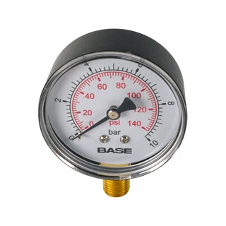 BASE nyomásmérő ( manométer), 63 mm, 10 bar, 1/4"-os alsó csatlakozással