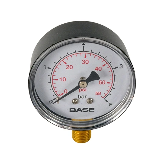 BASE nyomásmérő ( manométer), 63 mm, 4 bar, 1/4"-os alsó csatlakozással