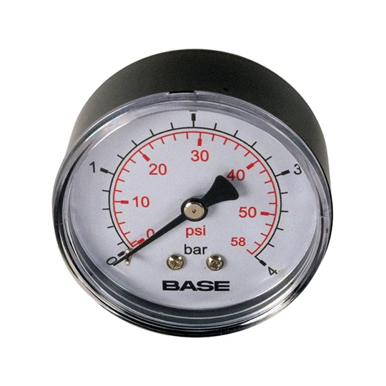 BASE nyomásmérő ( manométer), 63 mm, 4 bar, 1/4"-os hátsó csatlakozással