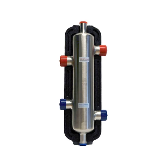 BASE rozsdamentes hidraulikus váltó, D=76 mm, 2,5 m3/h, 4 x 1" KM, szigeteléssel, légtelenítő, ürítő nélkül