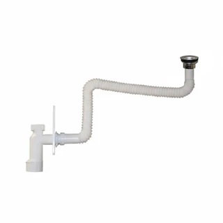 B&K Falsíkba építhető szifon mosdóhoz, leeresztő szeleppel és flexibilis csővel
