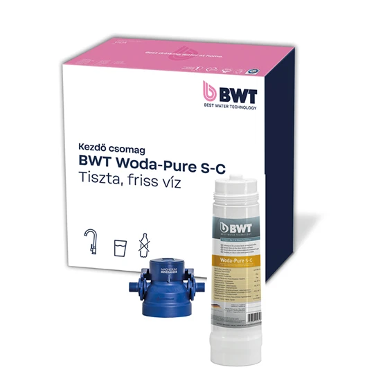 BWT Woda-Pure S-C aktívszenes vízszűrő és MM vízszűrő fej 3/8"