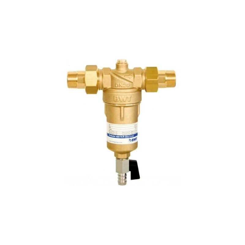 BWT vízszűrő, Protector mini H/R 1/2" réz szűrő, lemosható betétes, melegvizes, 1,6 m3/h