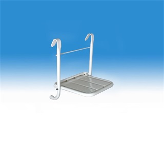 B&K Felhajtható zuhanyszék, korlátra akasztható, rozsdamentes acélból fehérre szinterezve
