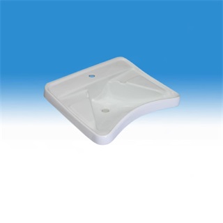 B&K Idral Porcelán mosdó mozgáskorlátozott felhasználók részére, könyökpihentetős 675x575 mm; leeresztőszelep, szifon
