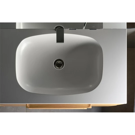 Bányai, Corian mosdópult Corian mosdóval szélesség:85 cm, mélység:49 cm, vastagság:5 cm glacier white szín