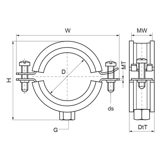 Bis BISMAT 2000 Kétrészes gumibetétes bilincs M8/10 40-43mm